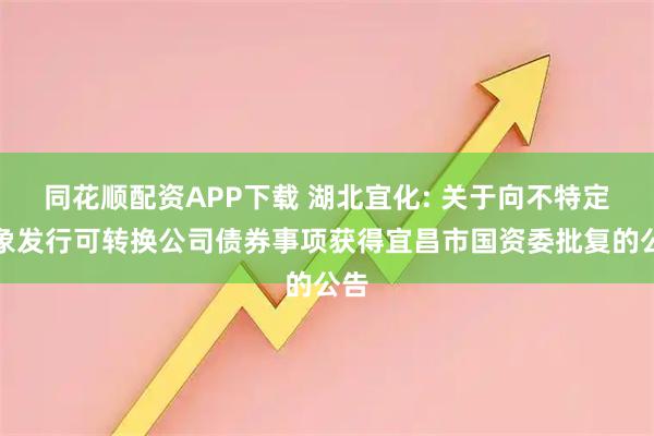 同花顺配资APP下载 湖北宜化: 关于向不特定对象发行可转换公司债券事项获得宜昌市国资委批复的公告
